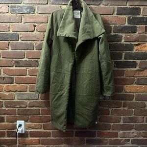 One Teaspoon Chapman Sailor Coat Green Long Jacket - side pockets - XS